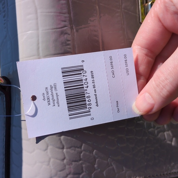 Kate Spade Doris Knightsbridge Grey Crocodile Emboss Leather Crossbody Satchel - Picture 4 of 14